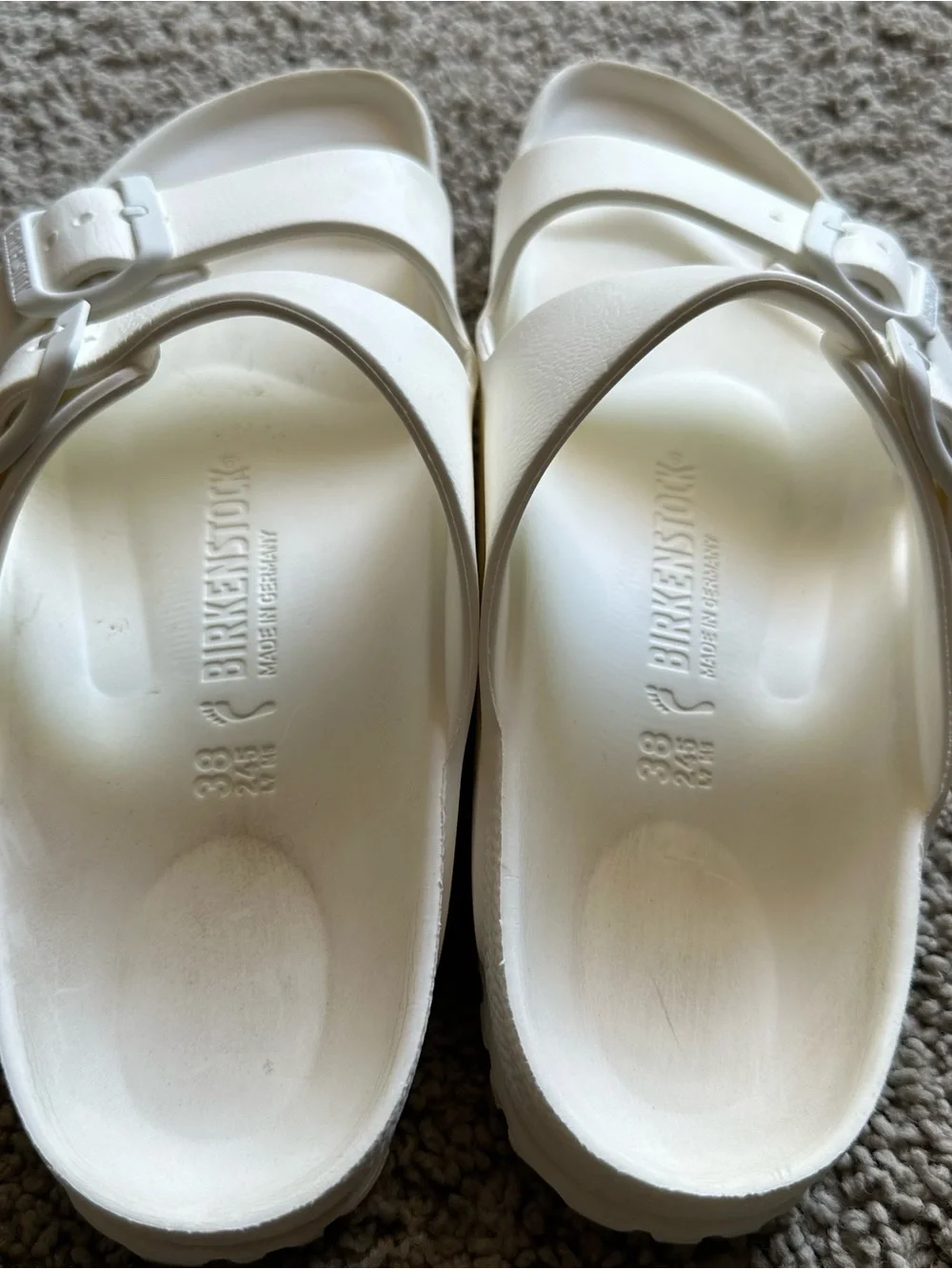 Birkenstock Kids White Two-Strap EVA Slide Sandals